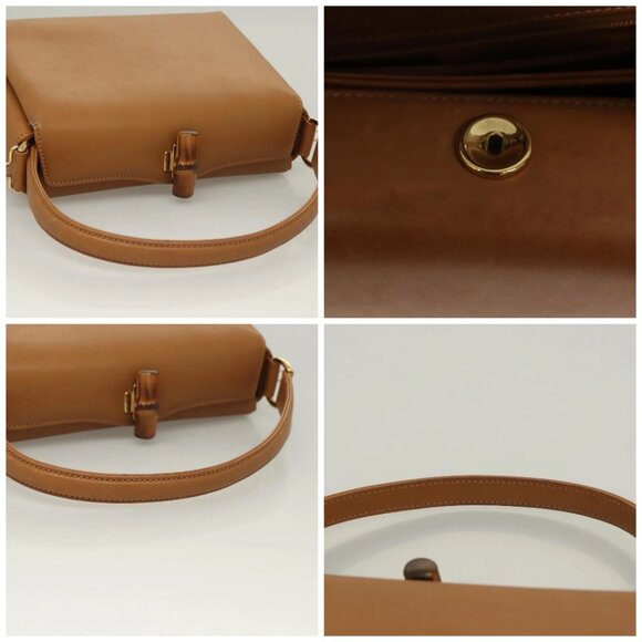 GUCCI Bamboo Hand Bag Leather Brown Gold 000 26 0175 Auth 127876 - Picture 16 of 16